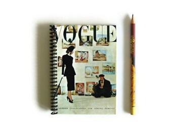 Antique Fashion and Art Blank Writing Journal Diary, Pocket Handmade Notebook, Spiral Notebook, 4x6 Inches, Gifts Under 20, Blank Sketchbook