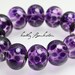 Purple Beads, Purple Lampwork Beads, Clear and Purple Beads, Purple Frit Beads, Purple Bead Set, Purple Beads, Kathys Bead Shop