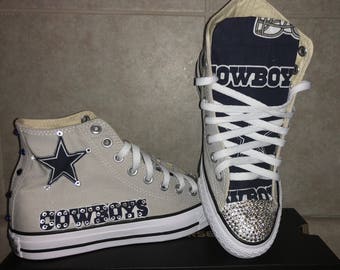 Bedazzled Dallas Cowboys High Top ALL STAR Converses