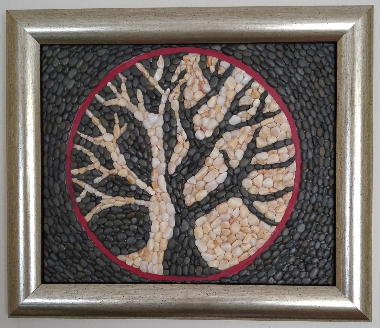 MOSAIC ART with natural stones and pebbles for home