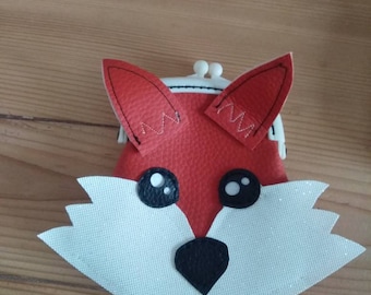 Kawaii Fox wallet in faux leather clasp