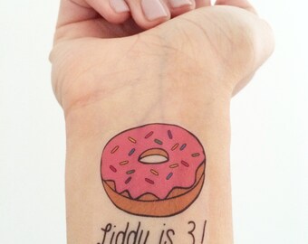 Custom Donut Temporary Tattoos