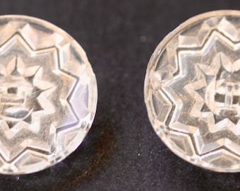 Eight Pointed Star Clear Glass Button