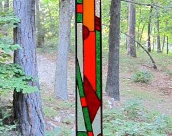 Stylish stained glass panel gift abstract glass art window decor suncatcher stained glass window art glass