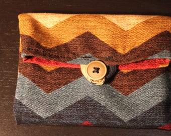 Little Pocket "Button Wallet" - Santa Maria Navy/Red