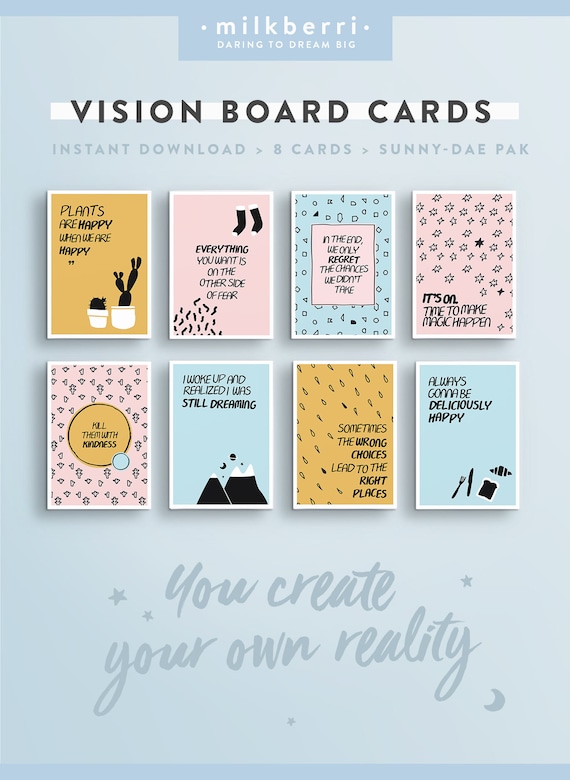 vision board quote cards 7 quote print vision board kit