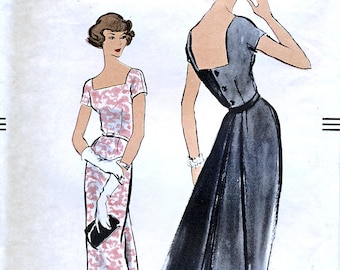 Vogue 9341 Vintage 50s Sewing Pattern for Misses' Dress - Size 12 - Bust 32