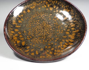 Green and Brown Oil Spot Bowl (600)