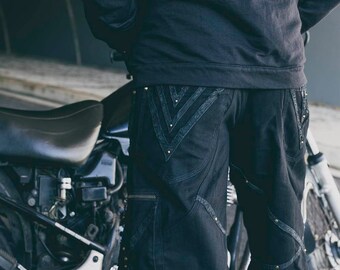 Anubis-shorts - Herren Hosen - Festival Shorts - Dark Fashion - Punk-Shorts - Goth shorts