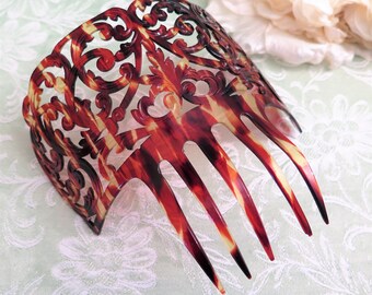 Vintage Spanish Hair Comb - Vintage Peineta - Faux Tortoiseshell Hair Comb for a Mantilla - Large Hair Comb - Large Peineta - Hair Ornament