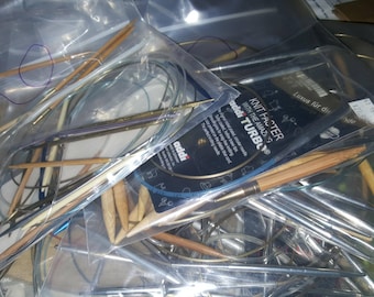 Over 100 Knitting Needles sizes 1-15, 19 All Different Lengths and Name Brands