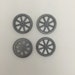 4 metal spoked toy wheel in size 1 3/4 inch round