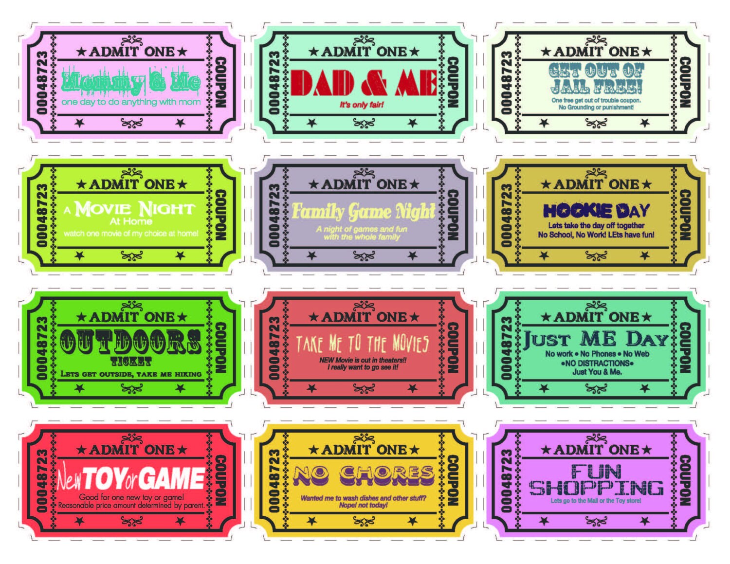 printable kids coupons with extra blank coupons 24