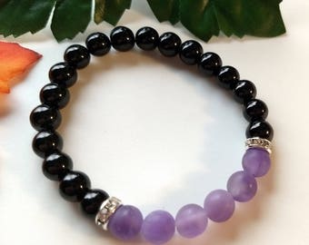 Amethyst (Matte) and Czech Glass Size M
