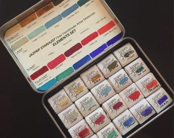 Earth Air Fire Water Set of 20- Artisan Handmade Watercolor paint set
