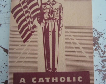 1955 Vintage Booklet A Catholic Manual For Scouts Illustrated Boy Scout Manual Collectible Boy's Scouts Religious Booklet