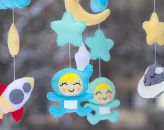 Baby Mobile Planets Baby Crib Mobile Baby mobile Space Nursery mobile Spaceship Stars Astronaut Cot Hanging mobile Rocket Ship Mobile