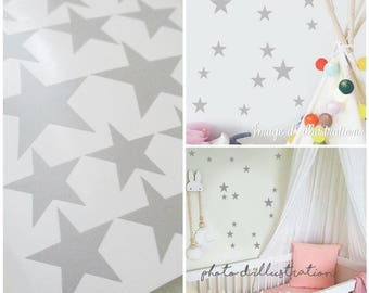 Stickers star grey bedroom decor