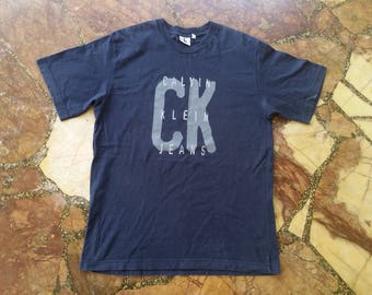 Vintage 90's Calvin Klein Jeans SpollOut Big Logo t shirt