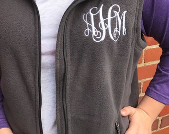 monogrammed vest monogrammed fleece vest monogram vest monogrammed outerwear personalized vest
