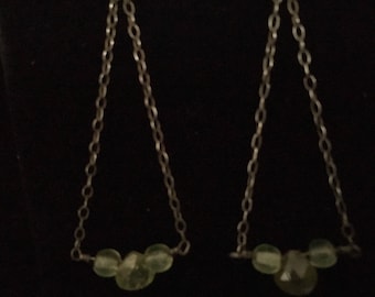 Green drop earrings