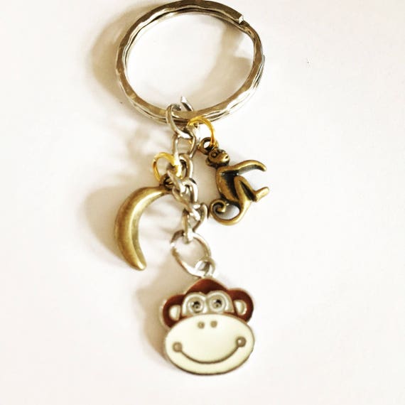 Monkey keyring Monkey keychain Monkey gift Cheeky monkey