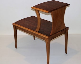 Mid Century Modern Walnut Step Table