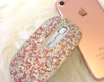 Lovely Cute Pink Bling Dazzle Luxury Stylish Wireless Computer Jeweled Rhinestone Crystal Mouse w USB Receiver for Office,PERFECT GIFT