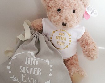 Big Sister Gift Big Sister Shirt Big Brother Shirt Baby Shower Gift New Baby Gift Pregnancy Reveal Sister Brother Gift Sister