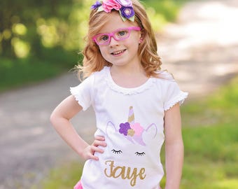 Unicorn Shirt, Personalized Unicorn Shirt, Unicorn t shirt, Unicorn Birthday,Girls first birthday outfit,Girls First Birthday,Girls Birthday