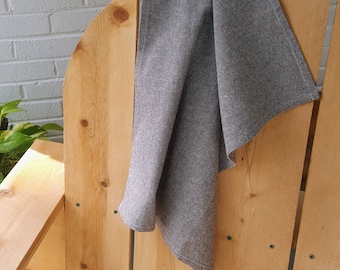 Organic Cotton Tea Towel, brown chambray