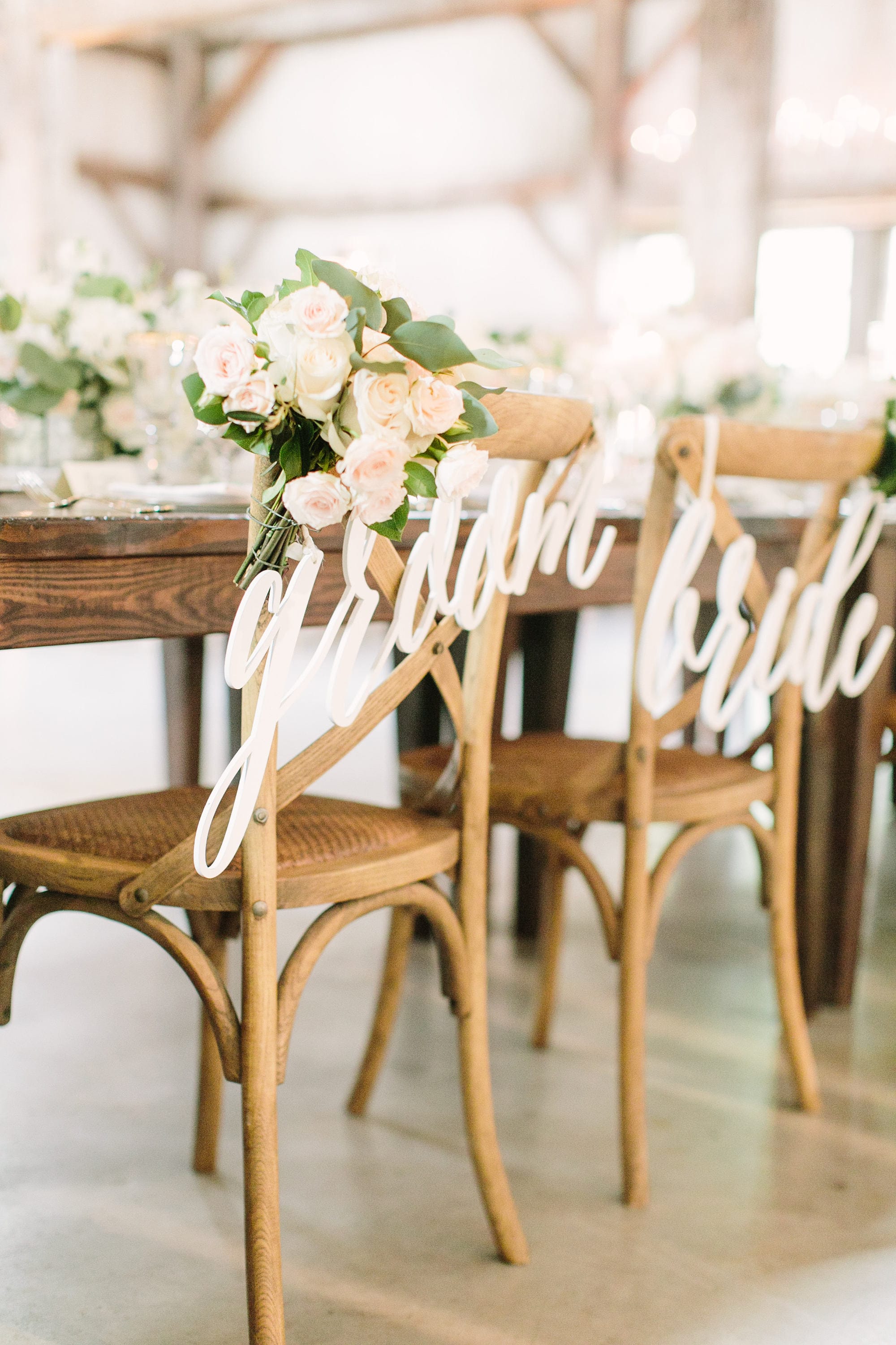 Bride Groom Chair Signs for Wedding Hanging Chair Sign Wooden