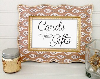 Printable wedding cards and gifts sign, 5x7 elegant wedding sign, wedding decor, instant download