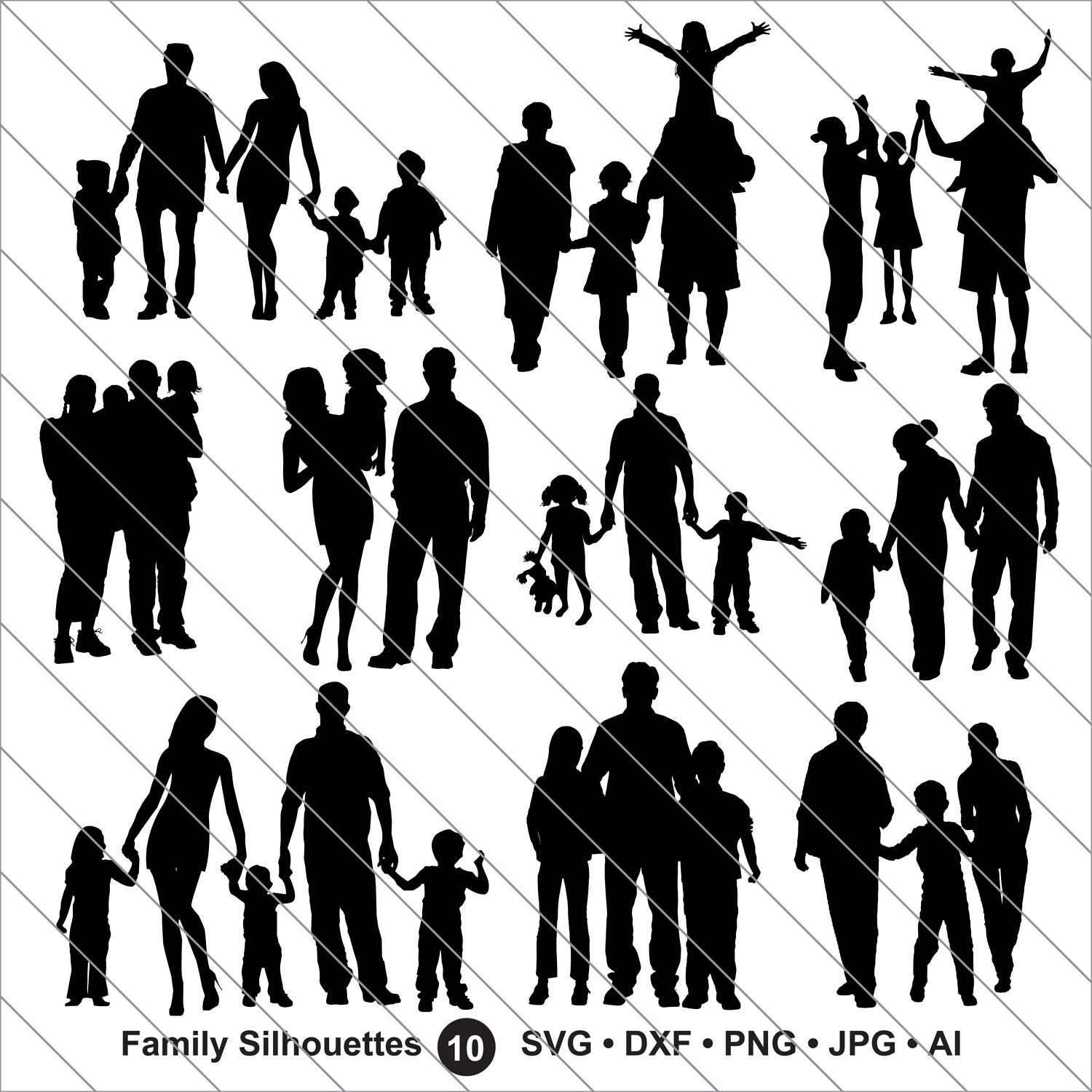 Download Family Silhouettes SVGfamily clipartbundle svgFamily svg