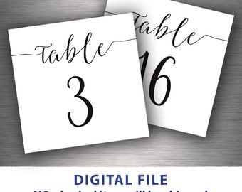 Table numbers printable 4x6 Classic wedding table number 1-30