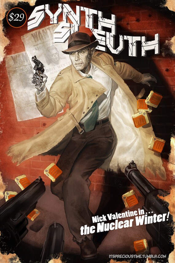 Fallout 4 Nick Valentine Synth Sleuth Open Edition Art Print