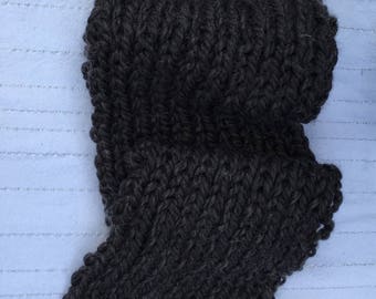 X-Long Hand-Knit Chunky Ribbed Scarf