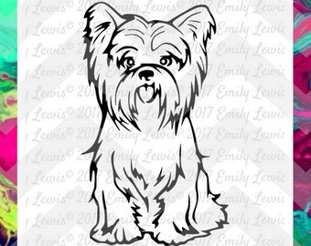 Yorkie SVG - Yorkie SVG files - yorkie decals - dog svg files - dog svgs - yorkie wall print - dog wall prints - yorkie wall art - cut files