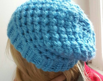 Chunky Spiral Knit Slouchy Beanie