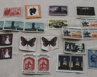 Variety of Vintage Postage Stamps