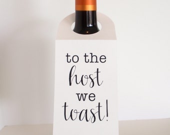 Wine Bottle Tag, Hostess Gift, Wine Label