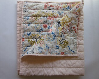 Animal Quilt - Organic Baby Quilt - Organic Toddler Quilt - Toddler Quilt - Baby Quilt - Blanket- Organic Cotton - Flower Quilt