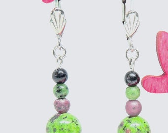 Ruby zoisite earrings
