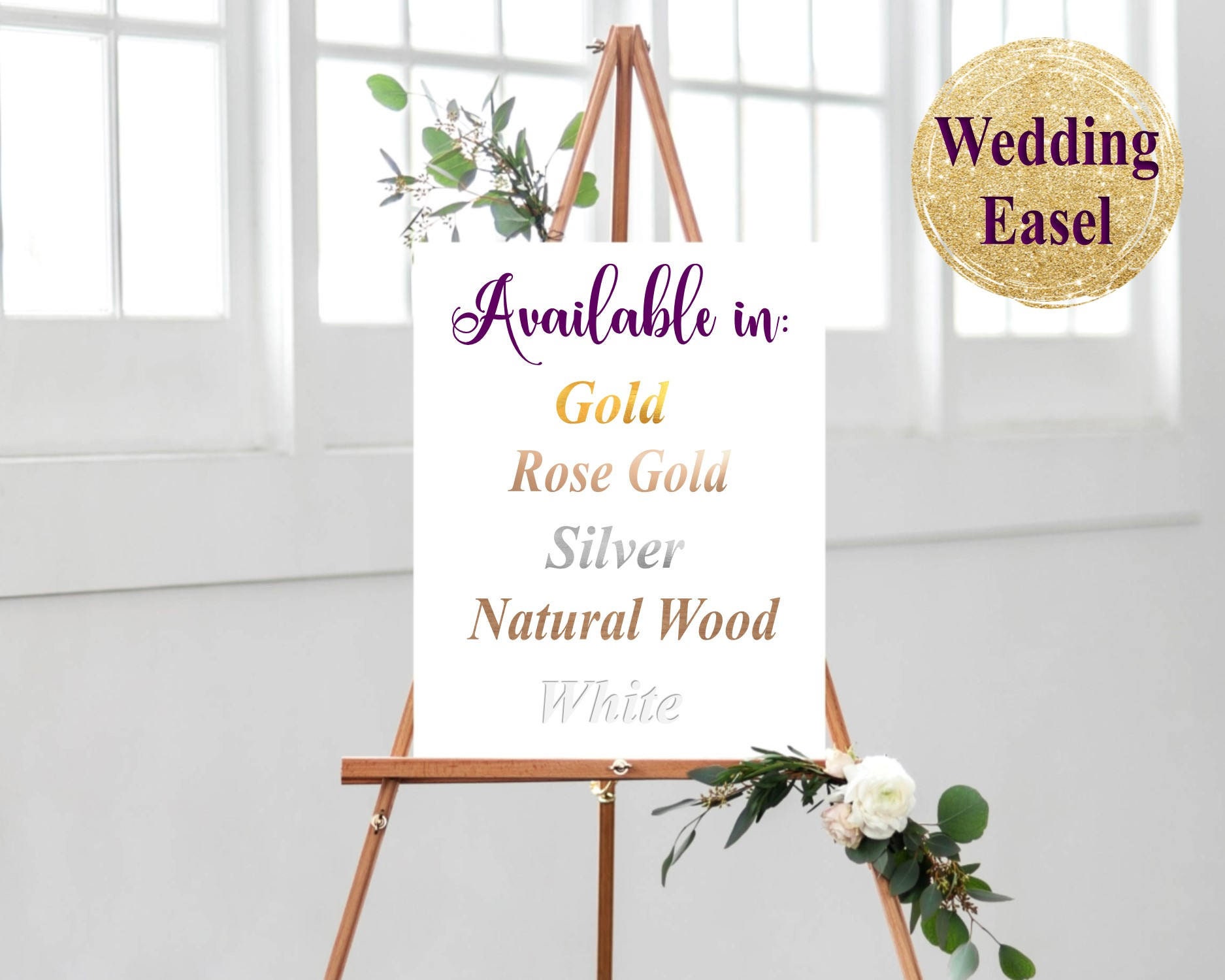 Wedding Easel Gold Easel Rose Gold Easel Natural Wood