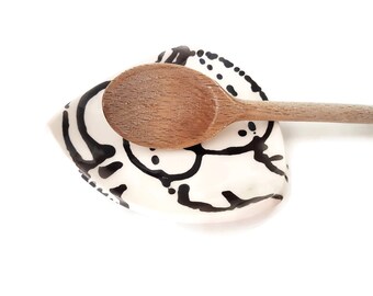 Ceramic spoon holder, Spoon holder, Spoon rest, Ceramic spoon rest, Modern ceramics, Stove spoon rest, Foodie gift, Mother's day gift