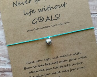 Soccer Wish Bracelet.Wish Bracelet.Soccer Bracelet.Soccer Gift.Wish Bracelets.Soccer Team Gift.Bracelet.Soccer Charm.Charm Bracelet.Gift