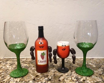 20 oz Glitter Wine Glasses
