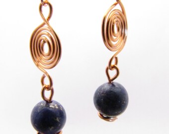 lapis lazuli swirl earrings