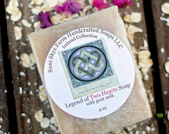 Legend of Two Hearts Soap - Irish Soap - Ireland Collection - Spa Soap - Goat Milk Soap - Natural Soap - Handmade Soap - Suni Skyz Farm Soap