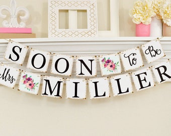 Floral Soon To Be Mrs Banner, Floral Bridal Shower Decorations, Bridal Shower Banner, Soon To Be Mrs, Bridal Shower Pink Floral Theme